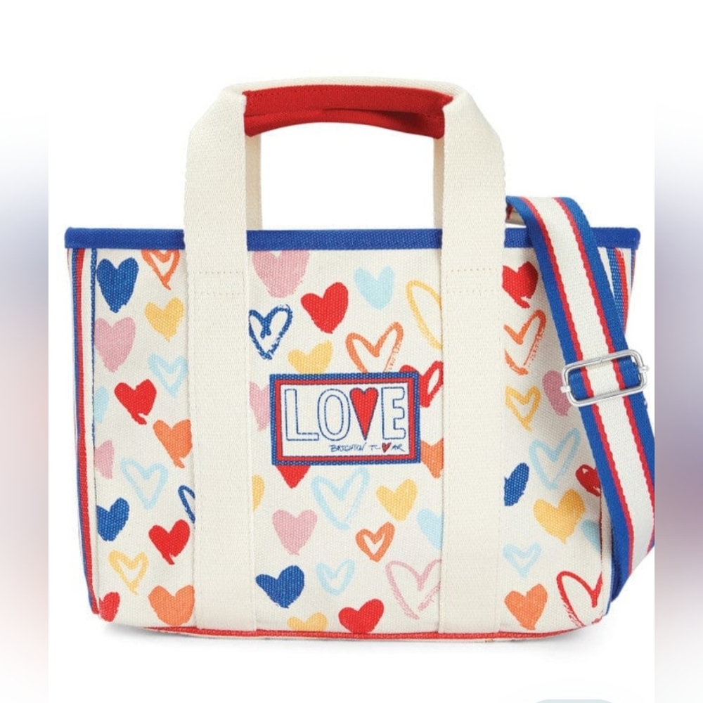 Brighton Red White and You Mini Tote Bag with optional shoulder strap